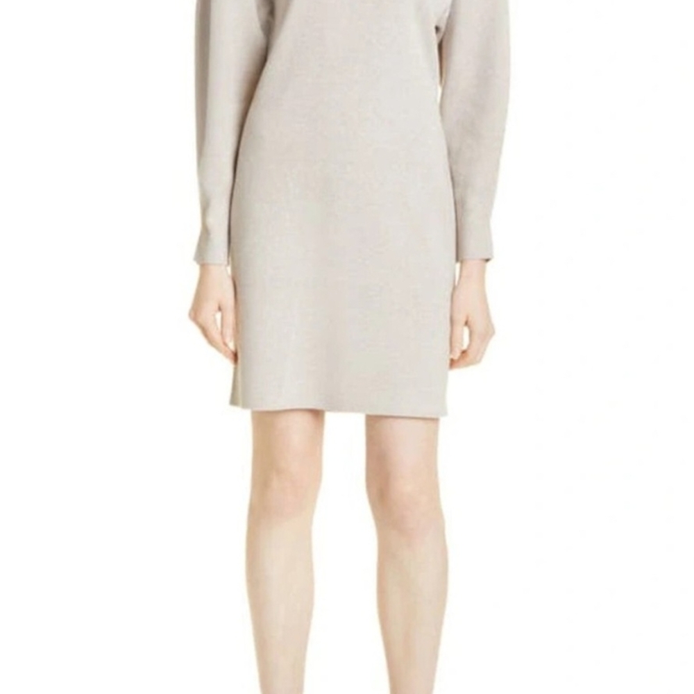 Club Monaco Cream Long Sleeve Dress